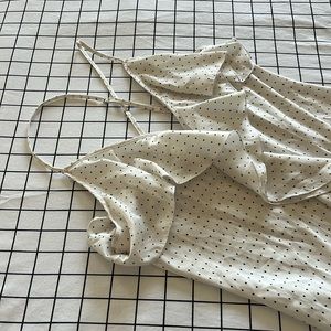 Midi ruffle polka dot dress